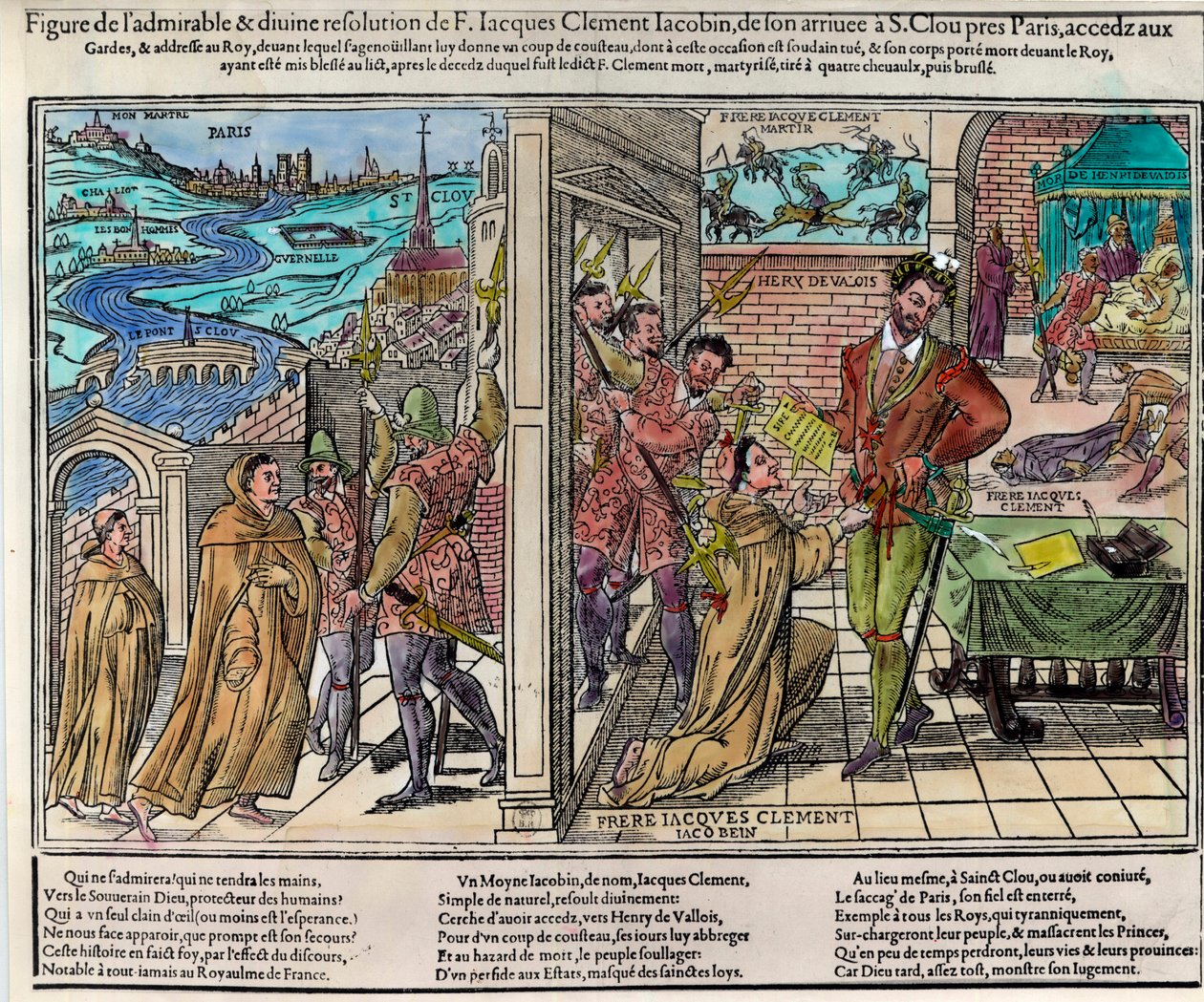 Assassination of the King of France Henri III by Jacques Clement by Unknown artist