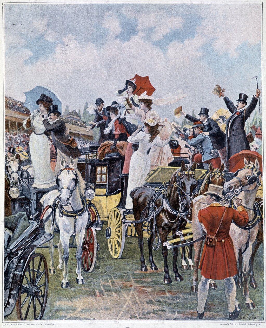 At the races: the arrival of the favorite by Unknown artist