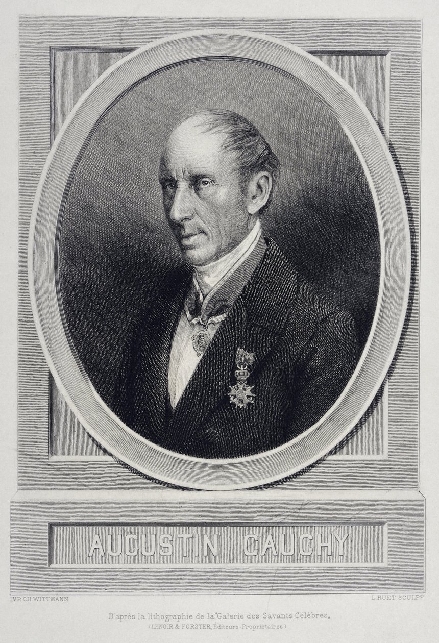 Augustin Louis Cauchy 1789-1857 English mathematician - engraving by Unknown artist