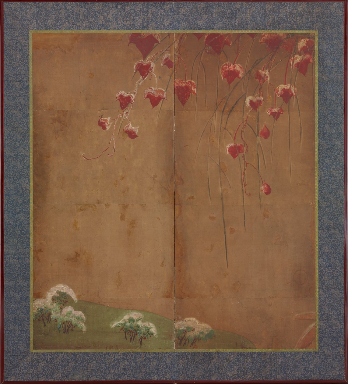 Autumn Vine, Distant Trees and Snow by Unknown artist