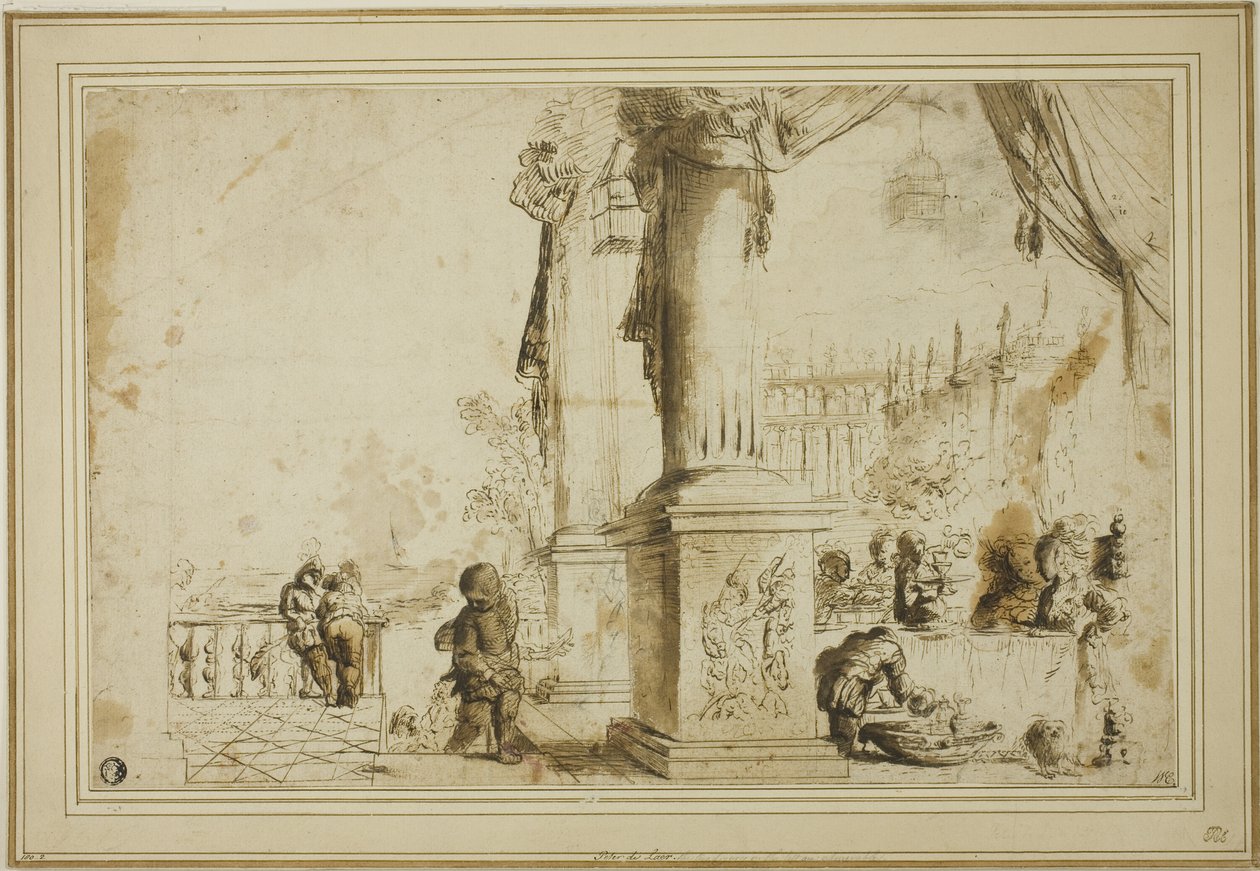 Banquet Scene on Terrace by Unknown artist