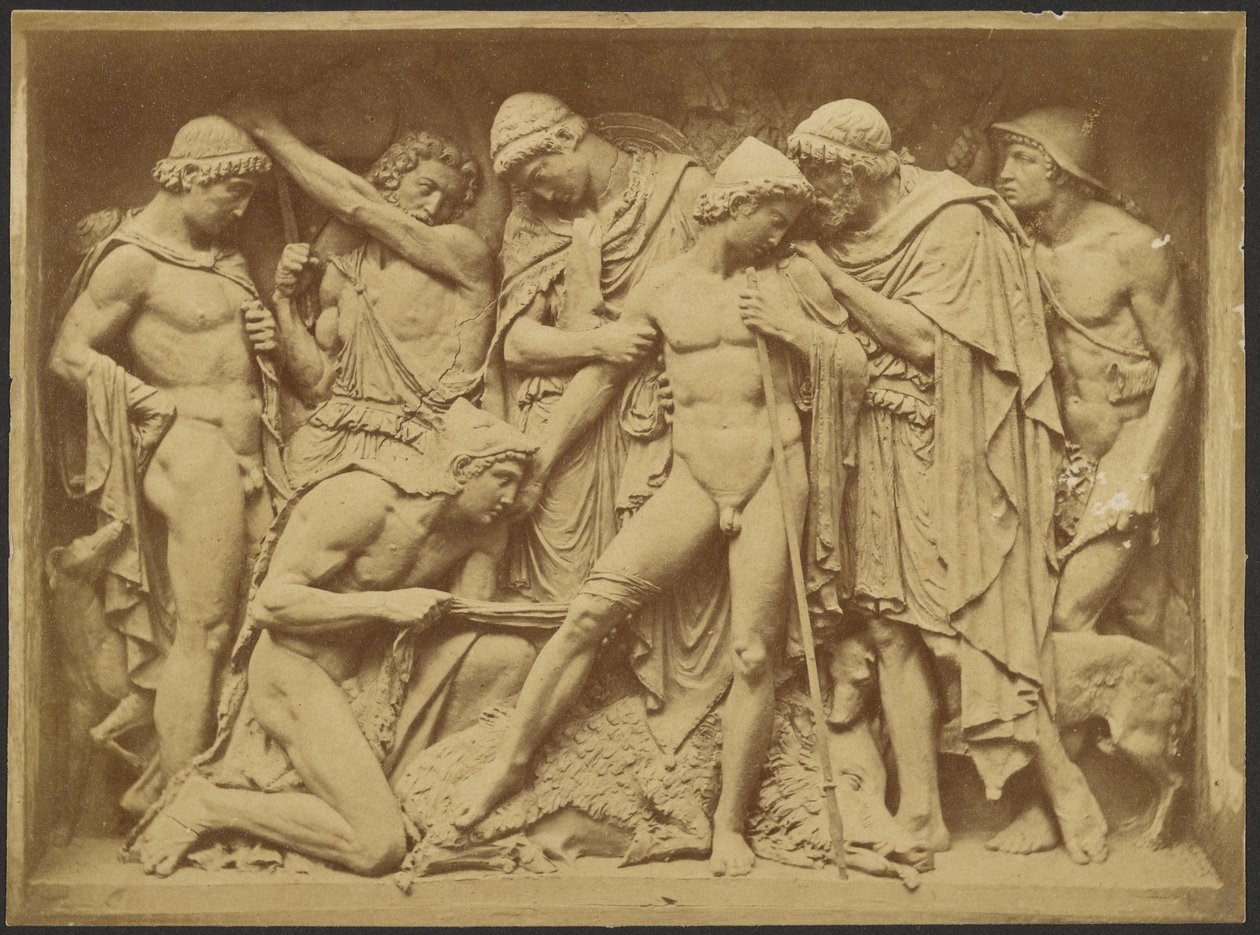 Bas Relief of Men and Dead Boar by Unknown artist