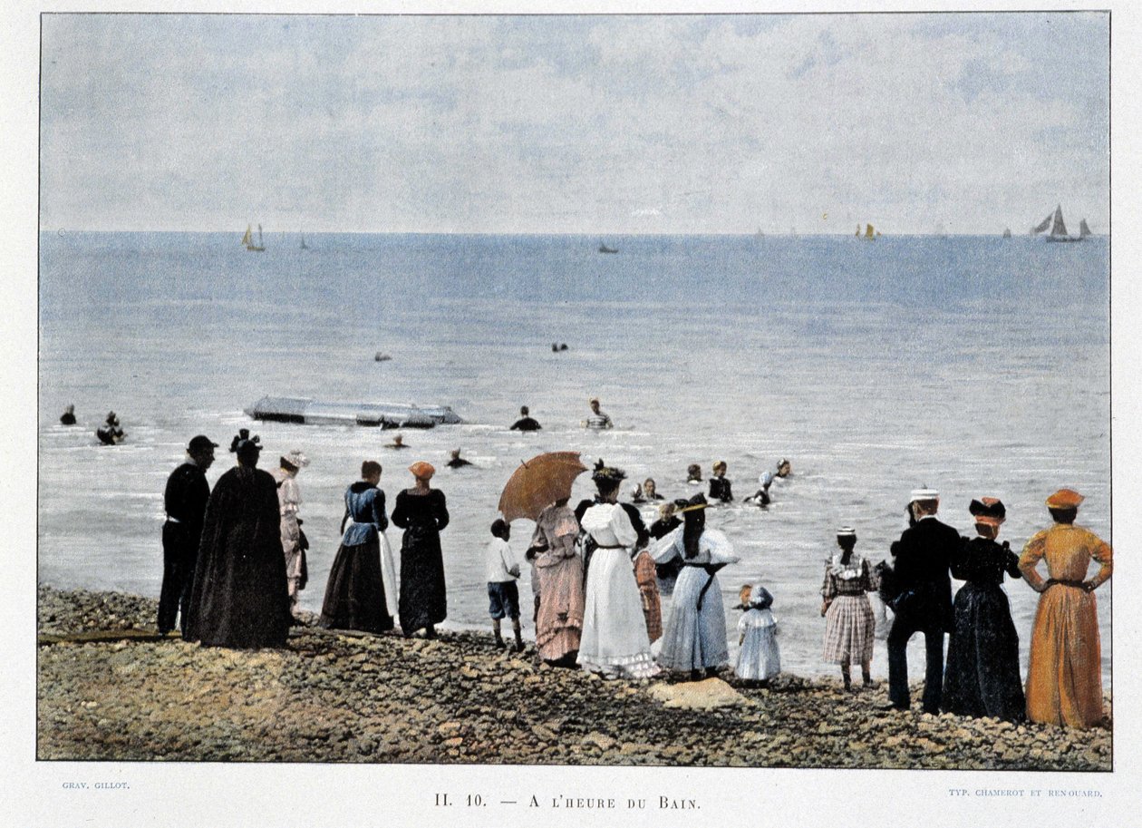 Bathing on the beaches of the Atlantic, late 19th century by Unknown artist
