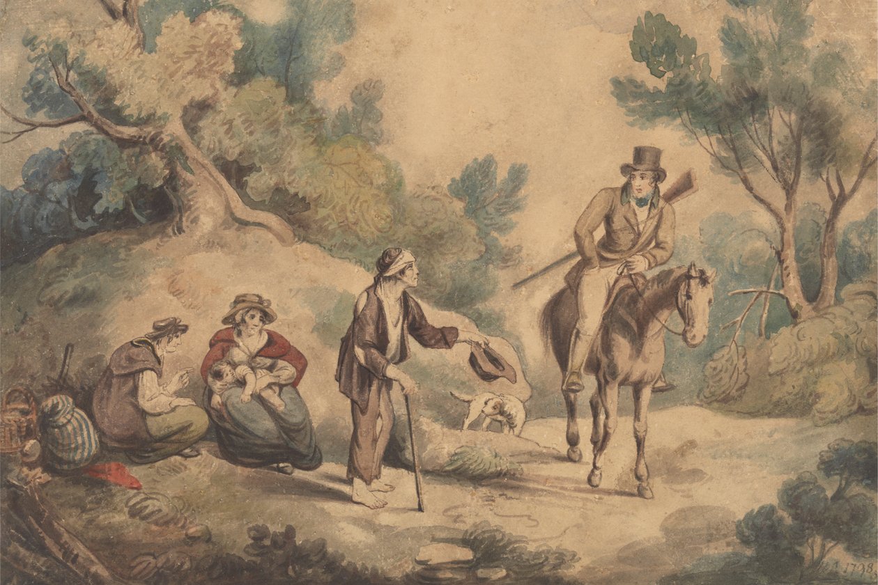 Beggars and Horseman by Unknown artist