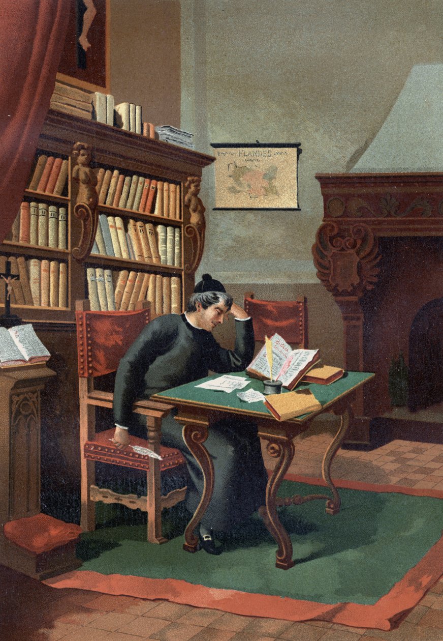 Benoit Arias Montanus (1527-1598). Famous Spanish theologian. After “La Ciencia y sus Hombres” by Louis Figuier. Barcelona 1881. by Unknown artist