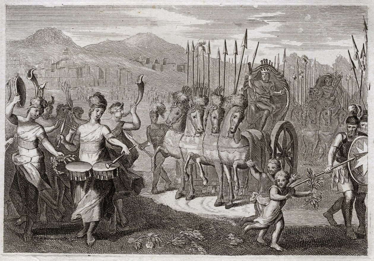 Bible of Royaumont, Old Testament: Triumph of David by Unknown artist