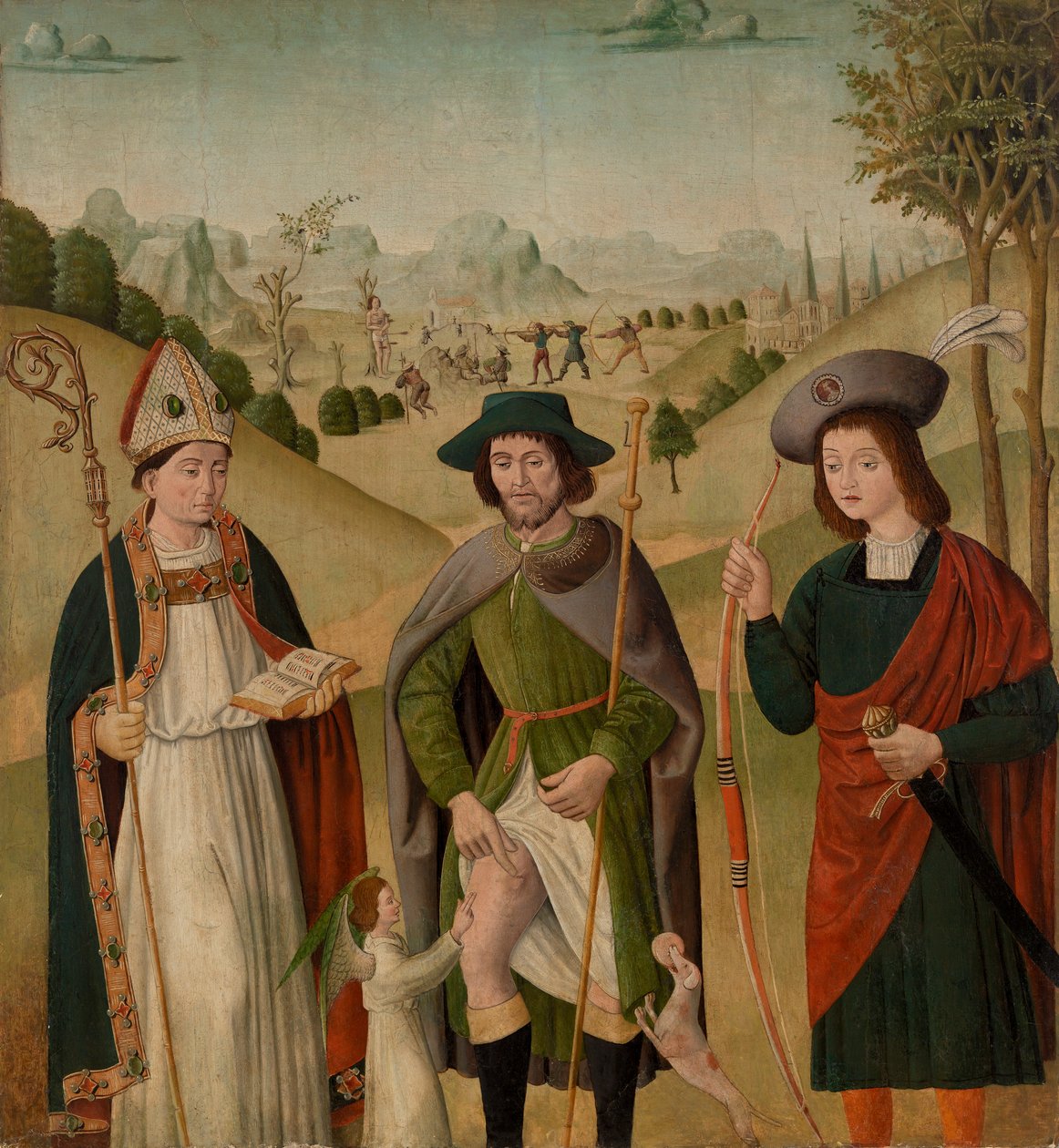 Bishop Saint, Saint Roch, and Saint Sebastian by Unknown artist