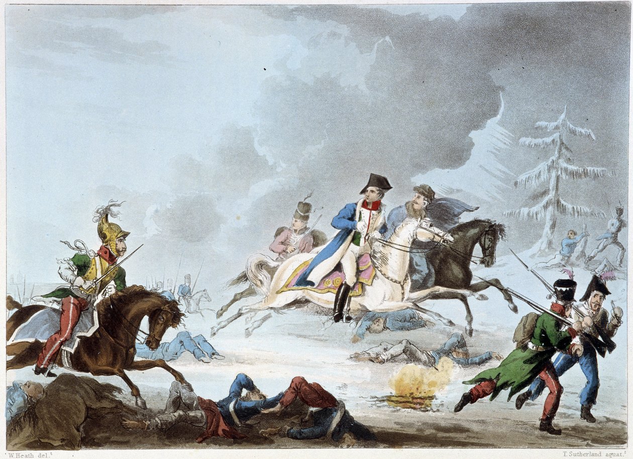 Bonaparte at the Battle of Krasnoi - in "Napoleonic Wars" by Sutherland, Dubourg, London by Unknown artist