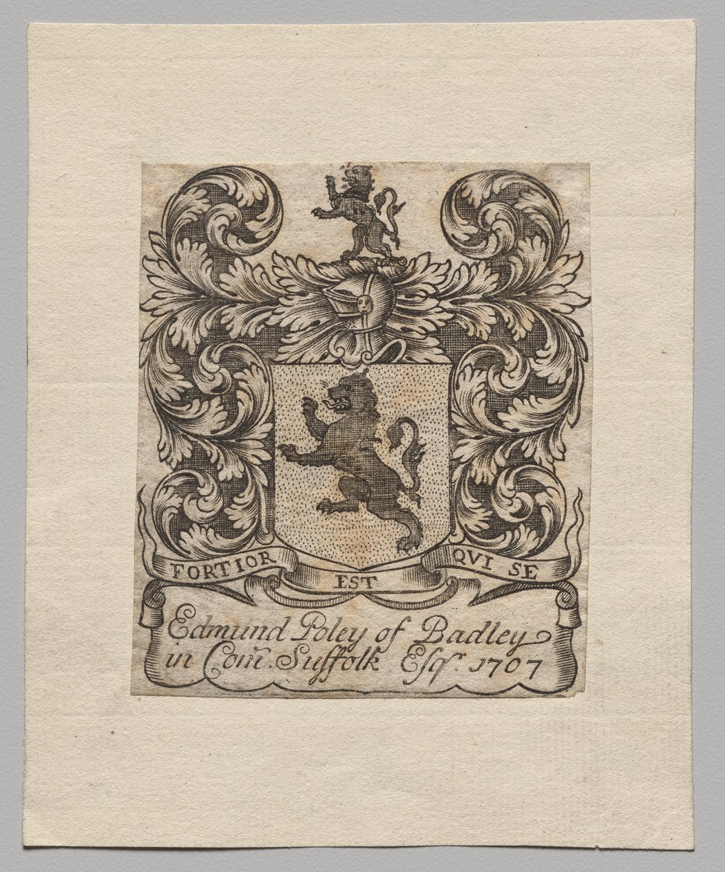 Bookplate: Edmund Poley of Badley by Unknown artist