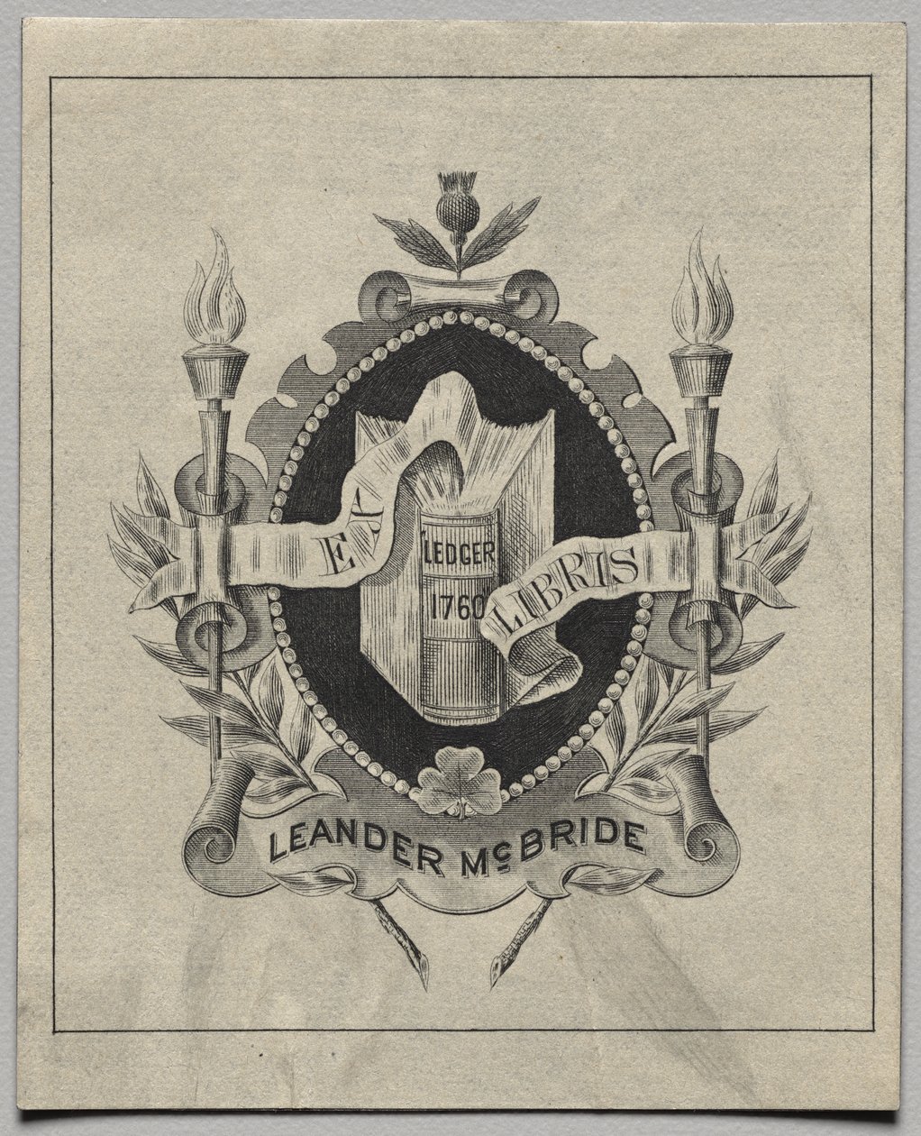 Bookplate: Leander McBride by Unknown artist