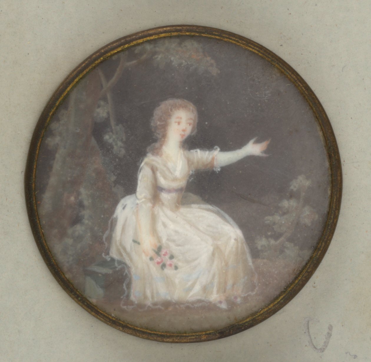 Button with Painted Lady by Unknown artist