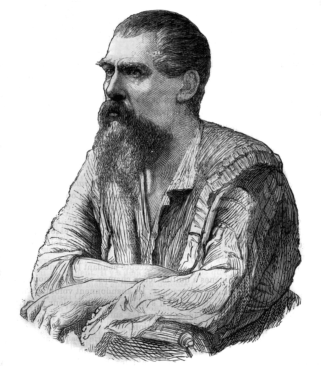 Portrait of the British explorer, writer and linguist Sir Richard Francis Burton (1821-1890) - Engraving in 