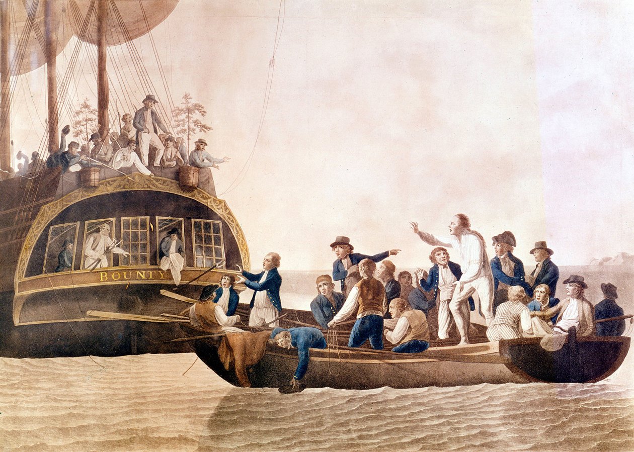Captain William Bligh (1754 - 1817) of the Bounty abandoned by his crew by Unknown artist