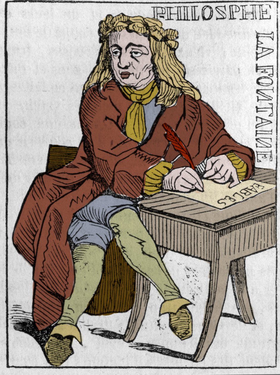 Card to play of the French Republic published in the National Convention, after the fall of the Kingdoms: the character of the philosopher under the traits of Jean de la Fontaine by Unknown artist