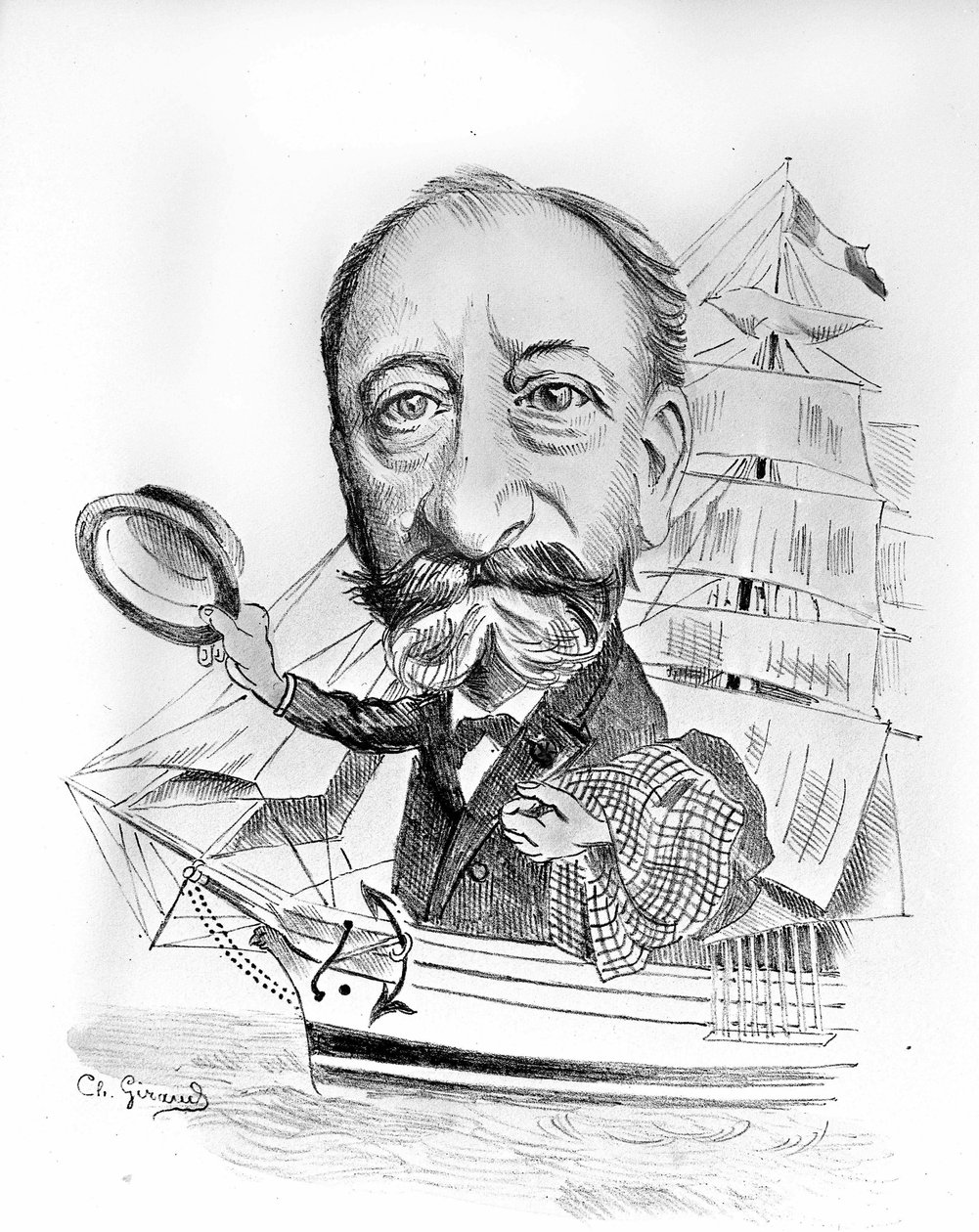 Cartoon on Camille Saint-Saens (1835-1921), French composer by Unknown artist