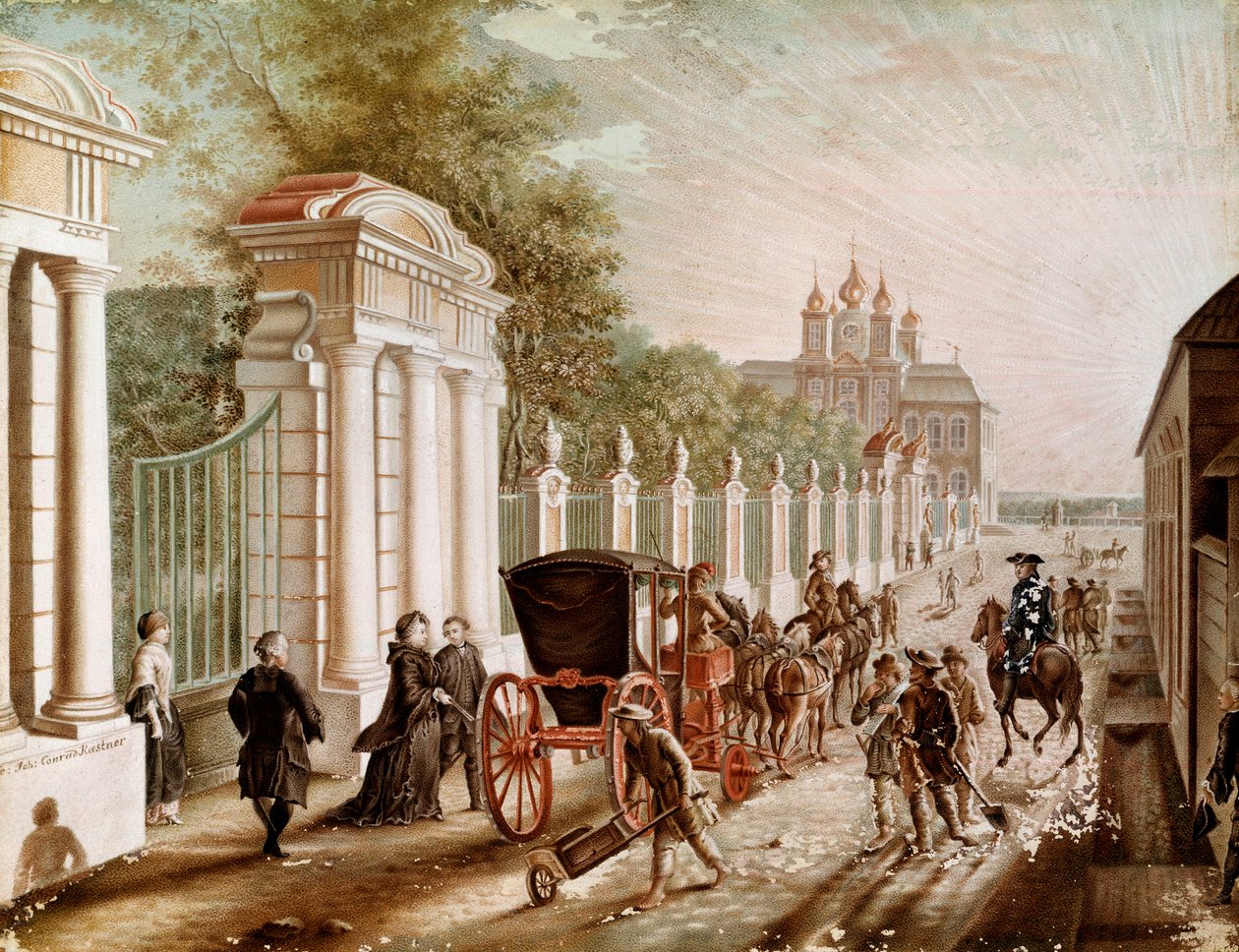 Catherine II Leaving the Peterhof Palace by Unknown artist
