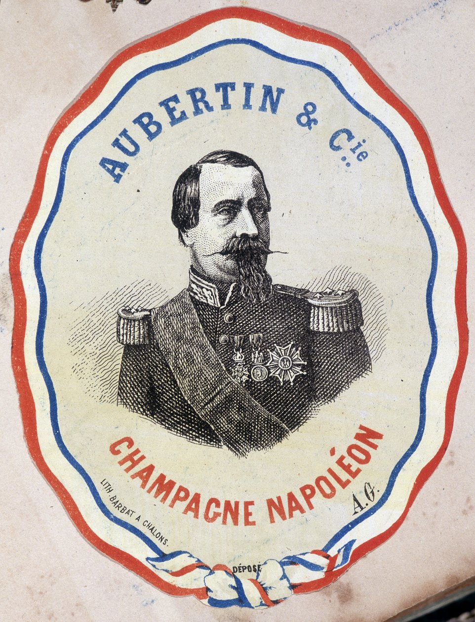 Champagne Napoleon - Aubertin & Cie. (portrait of Napoleon III) by Unknown artist