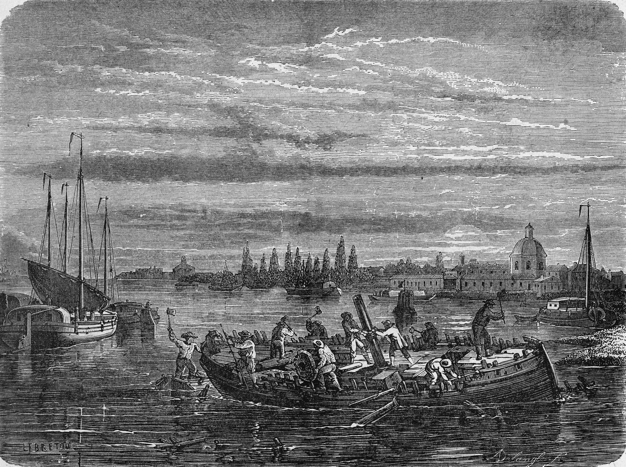 Charles Dallery has his steamboat scraped to Helice (In 