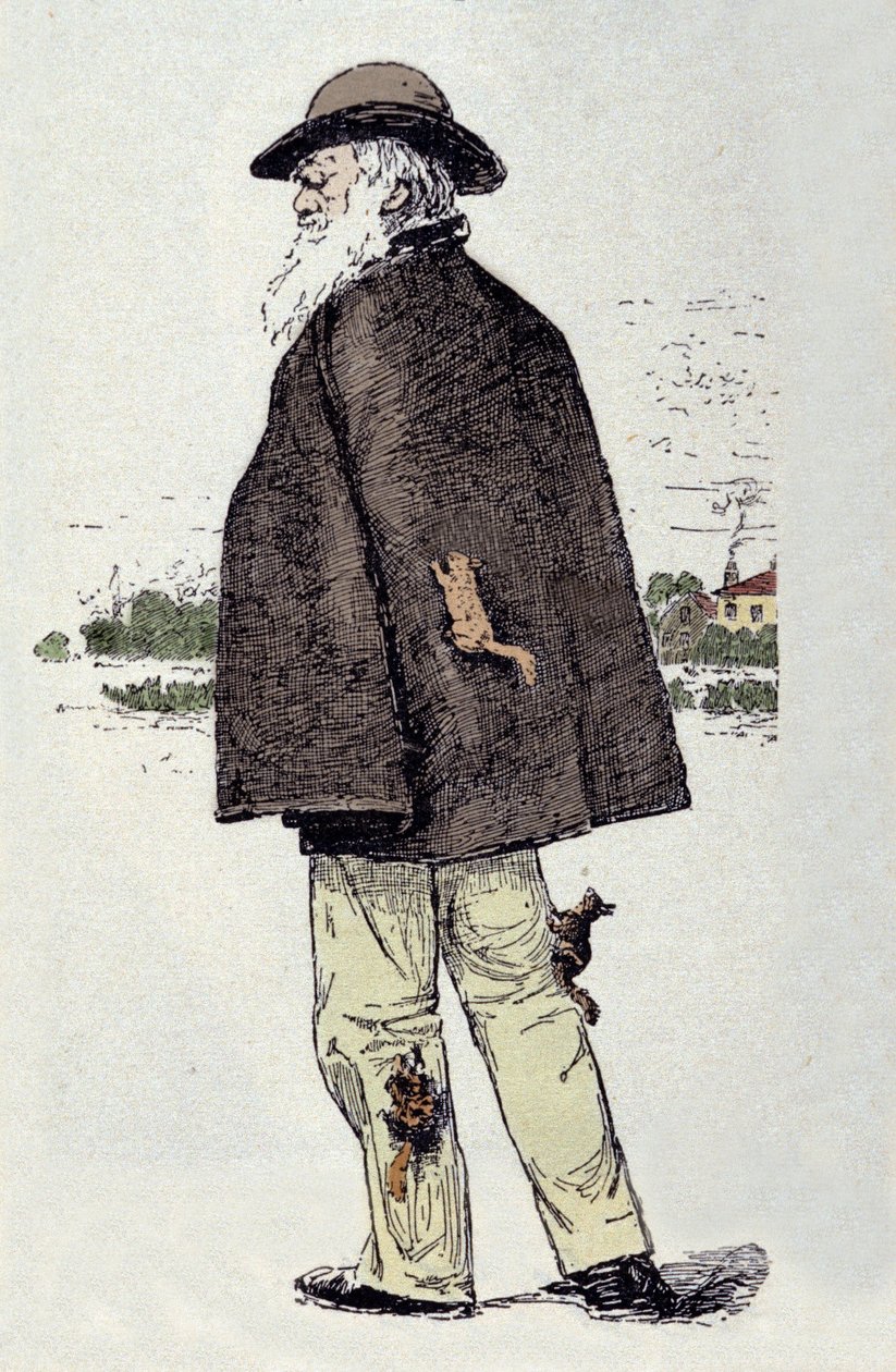 Charles Darwin (1809 - 1882), English naturalist with squirrels by Unknown artist
