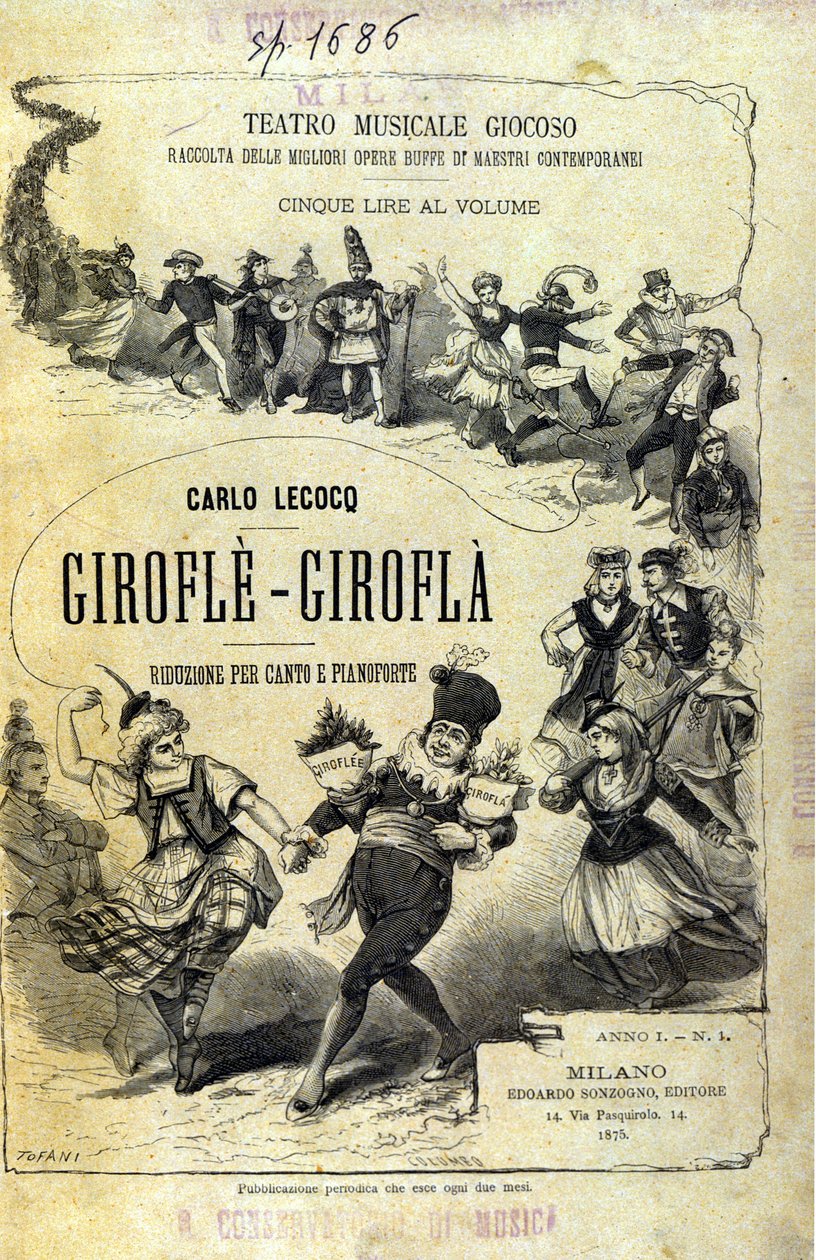 Charles Lecocq "Giroflé - Girofla". Cover of the score by Unknown artist