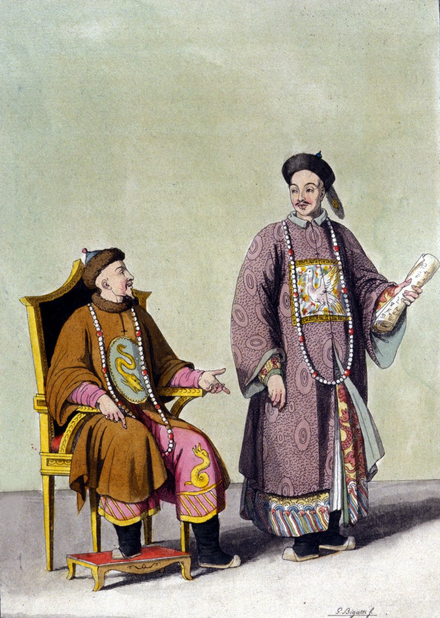 Chinese Tartar Emperor with his Mandarin - in 