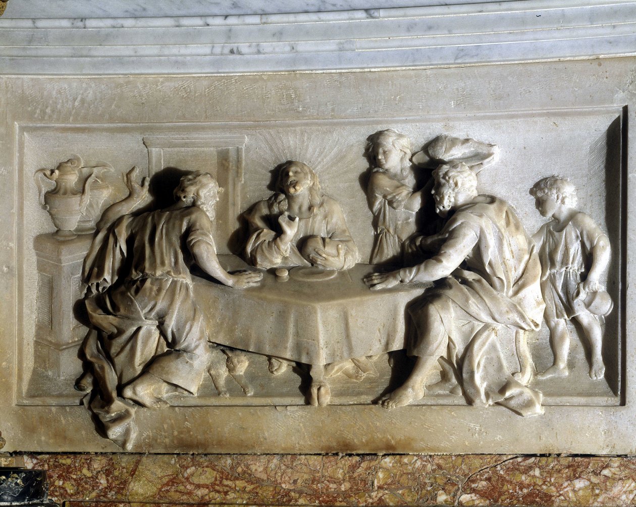Christ and the pilgrims of Emmaus. Altarpiece of the Church of Trets by Unknown artist