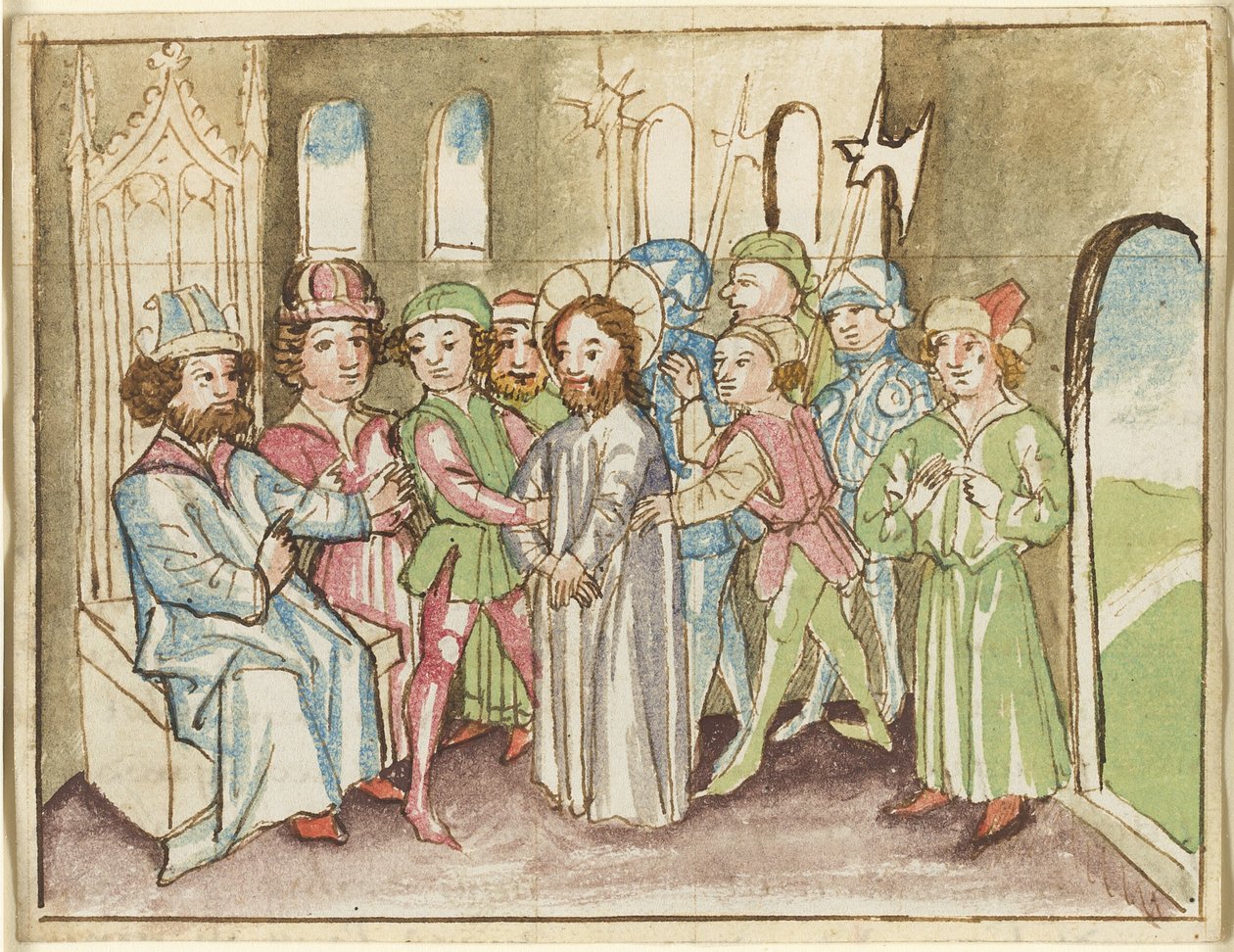 Christ before the High Priest Annas, from a Plenarium by Unknown artist