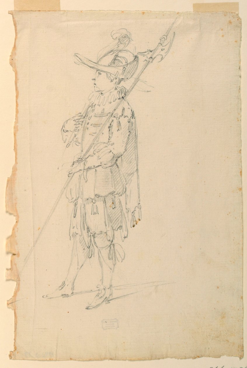 Costume Design: A Halberdier for a Ballet by Unknown artist