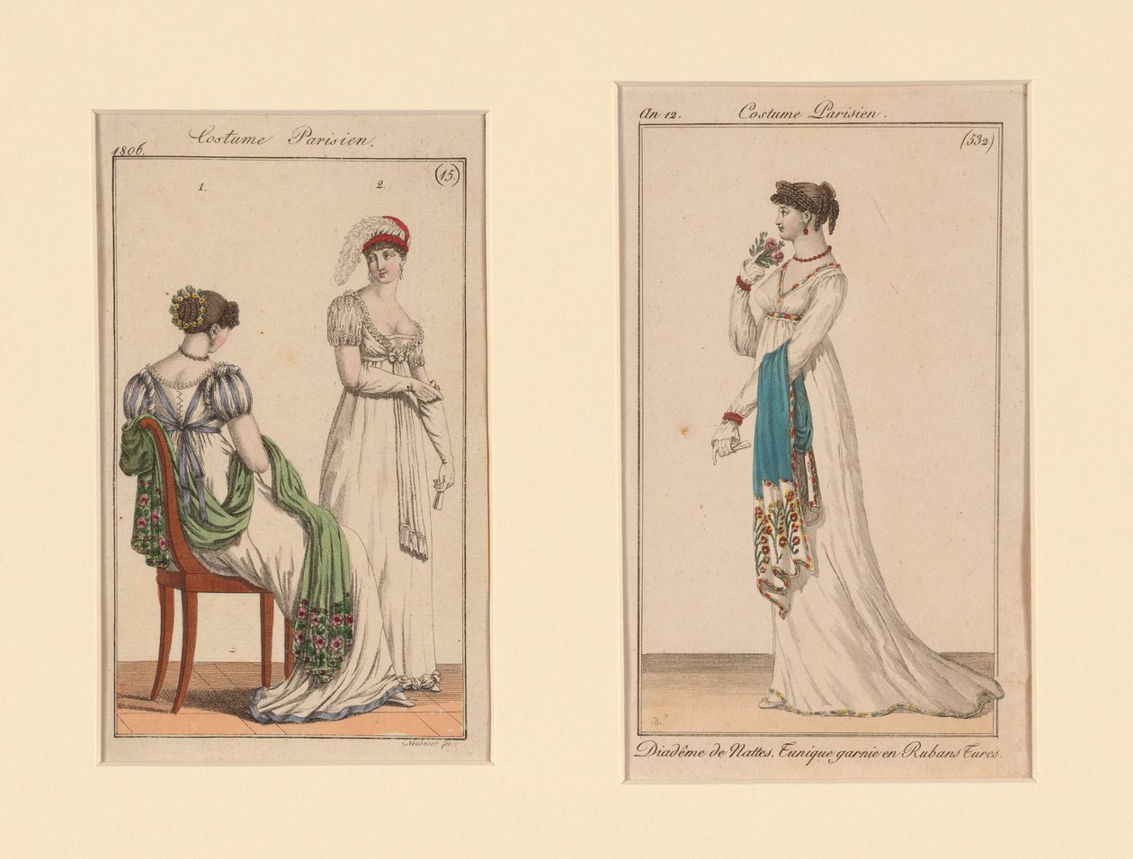 Costume Parisien Fashion Plates from Journal des Dames et Des Modes and Costume Parisien by Unknown artist