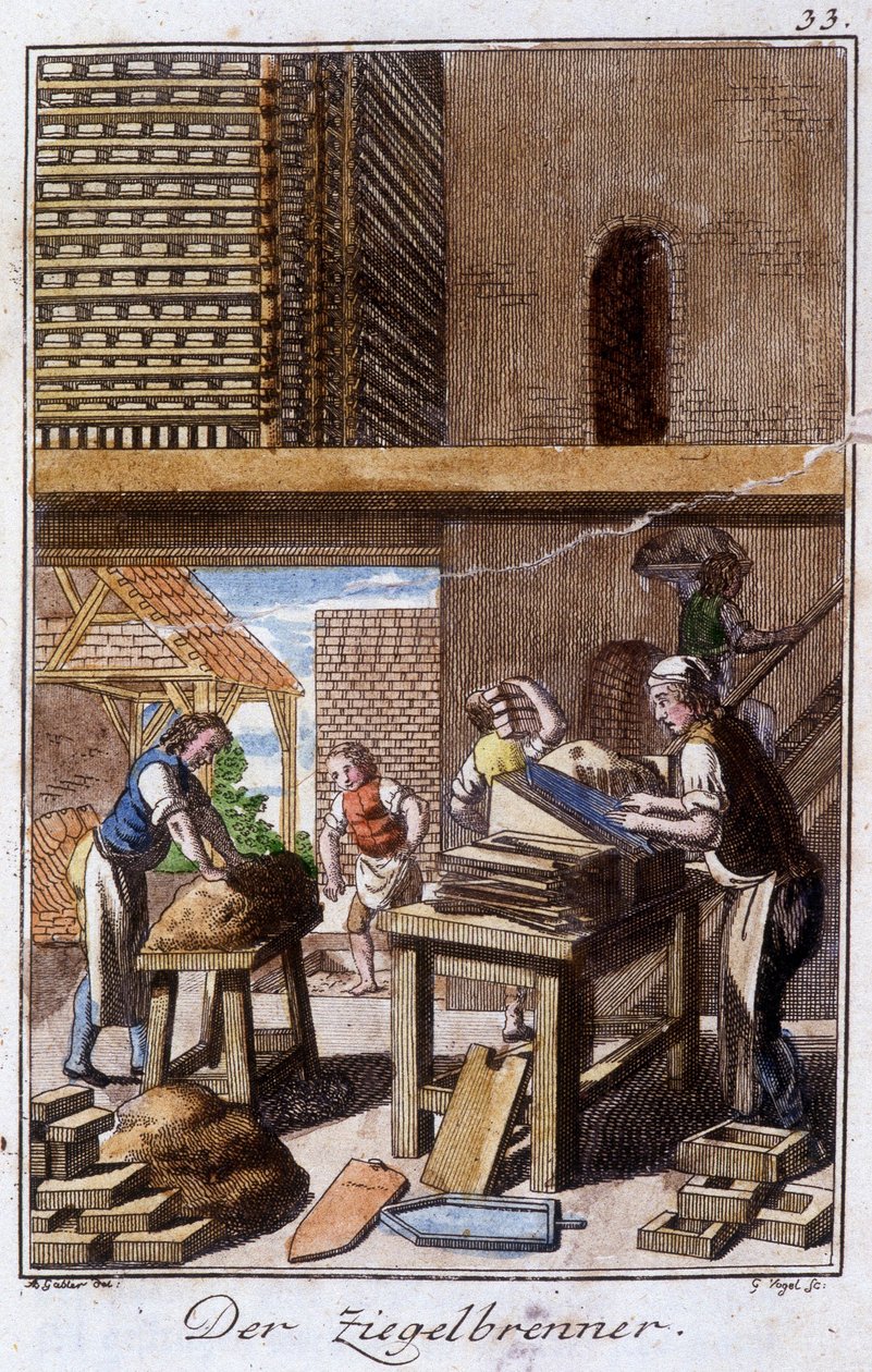 The Tile or Brick Maker in His Workshop. From 