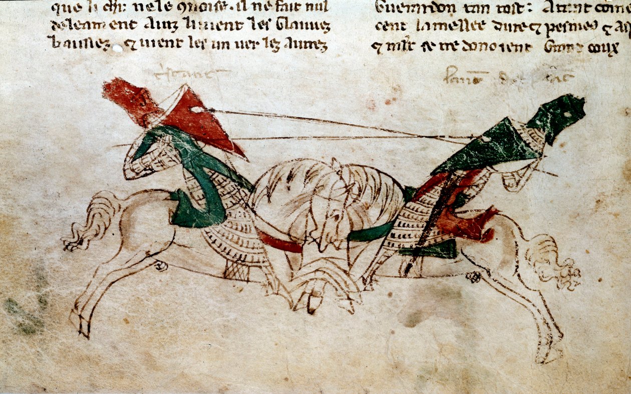 Battle of Lancelot and Tristan by Unknown artist