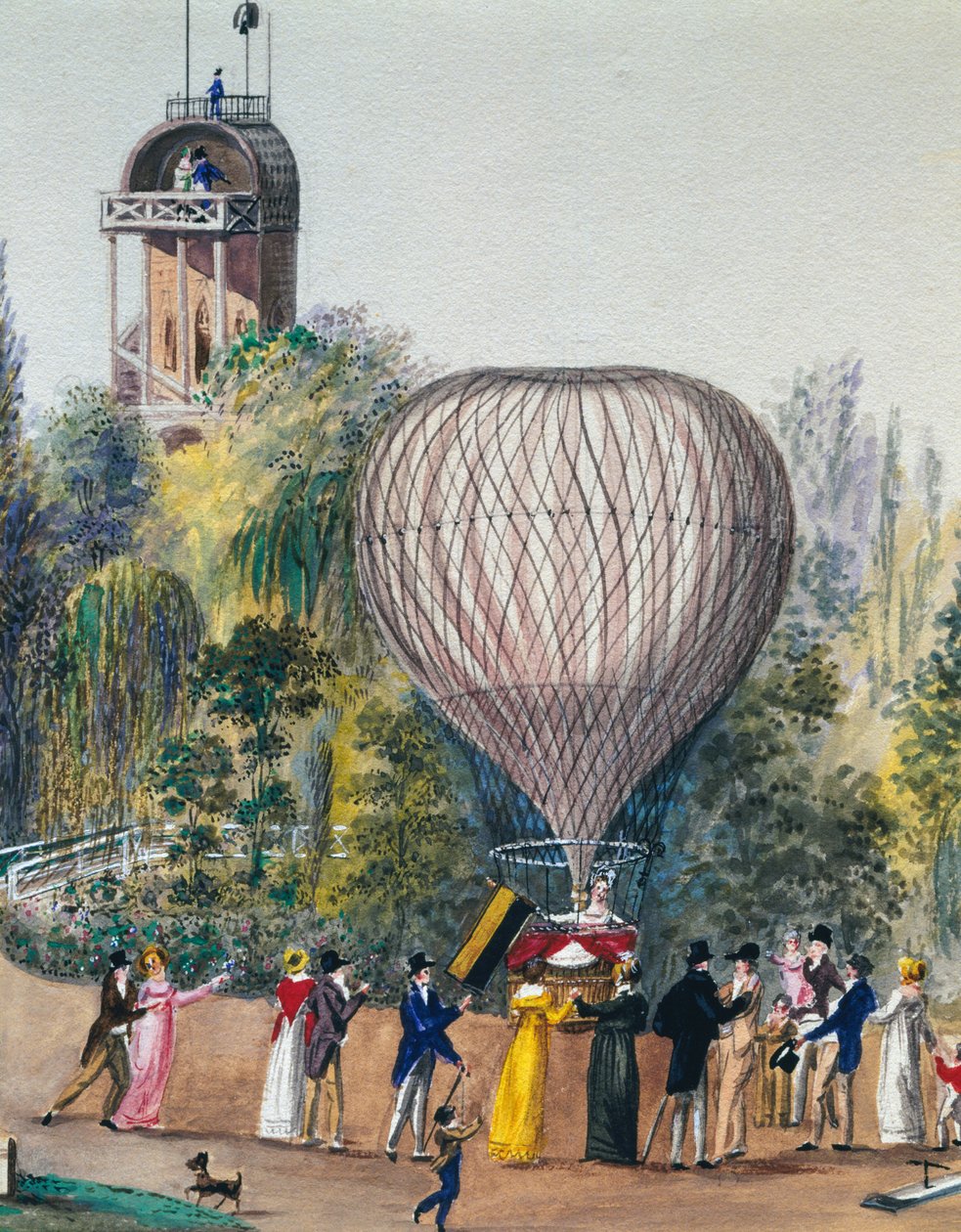Departure of Hot Air Balloon by Unknown artist