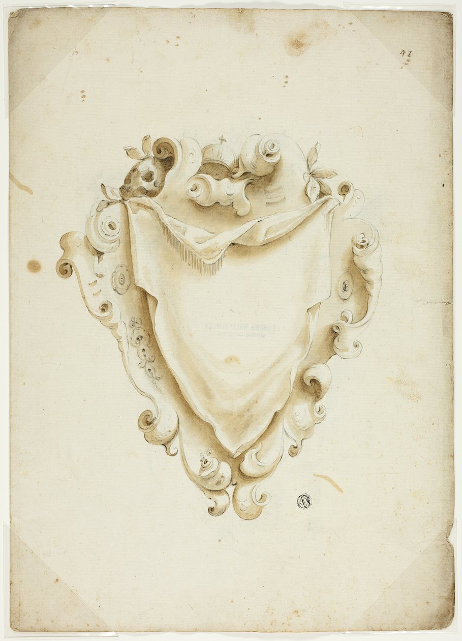 Design for Escutcheon, with Orb by Unknown artist