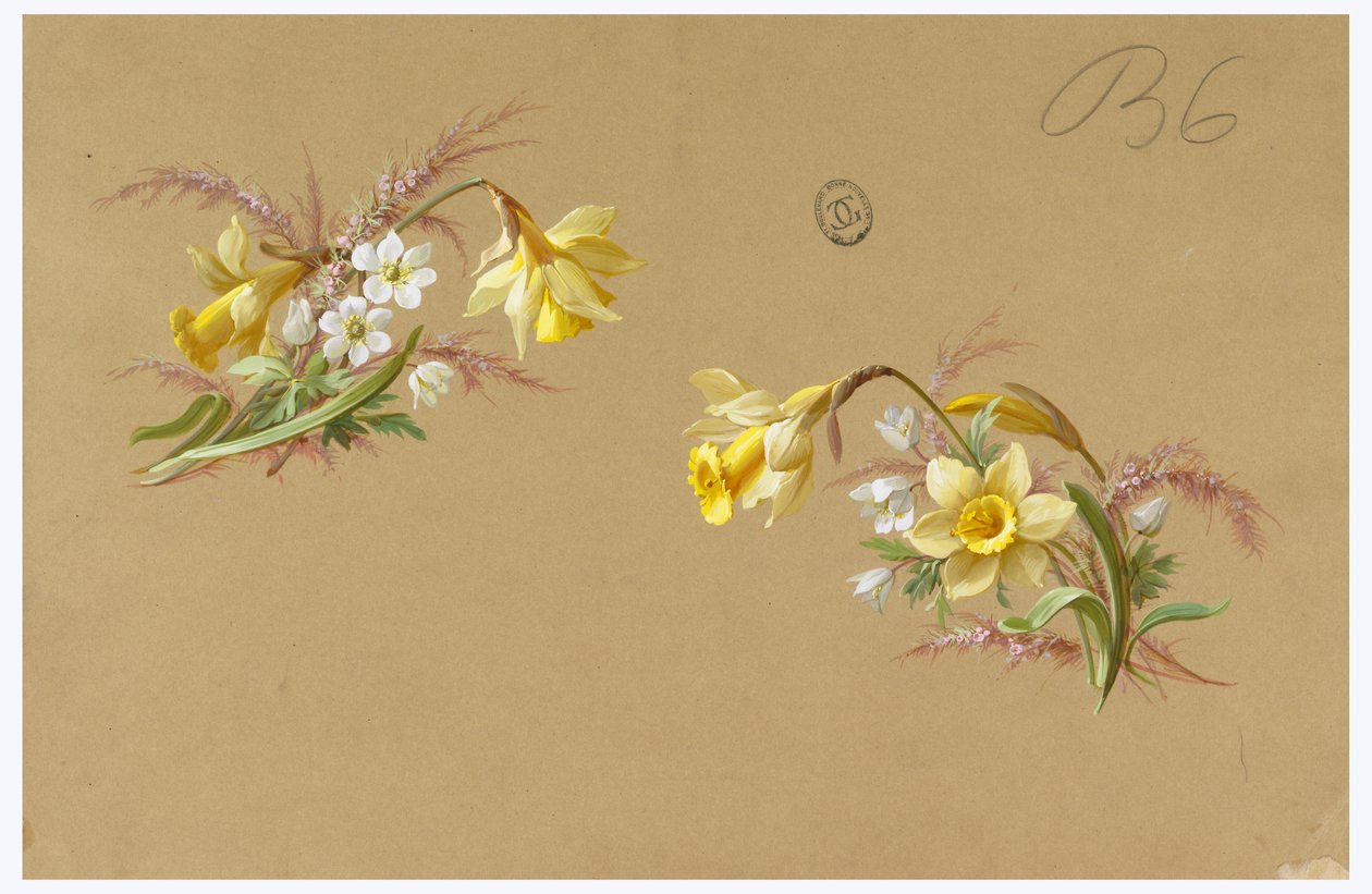 Design for Wallpaper and Textile: Flowers by Unknown artist