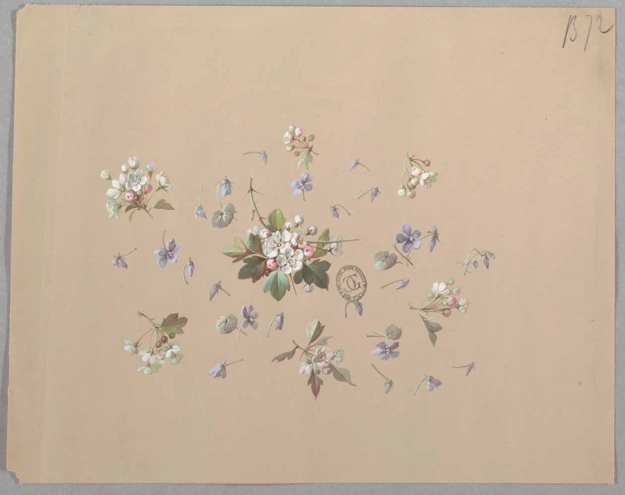 Design for Wallpaper and Textiles: Flowers by Unknown artist