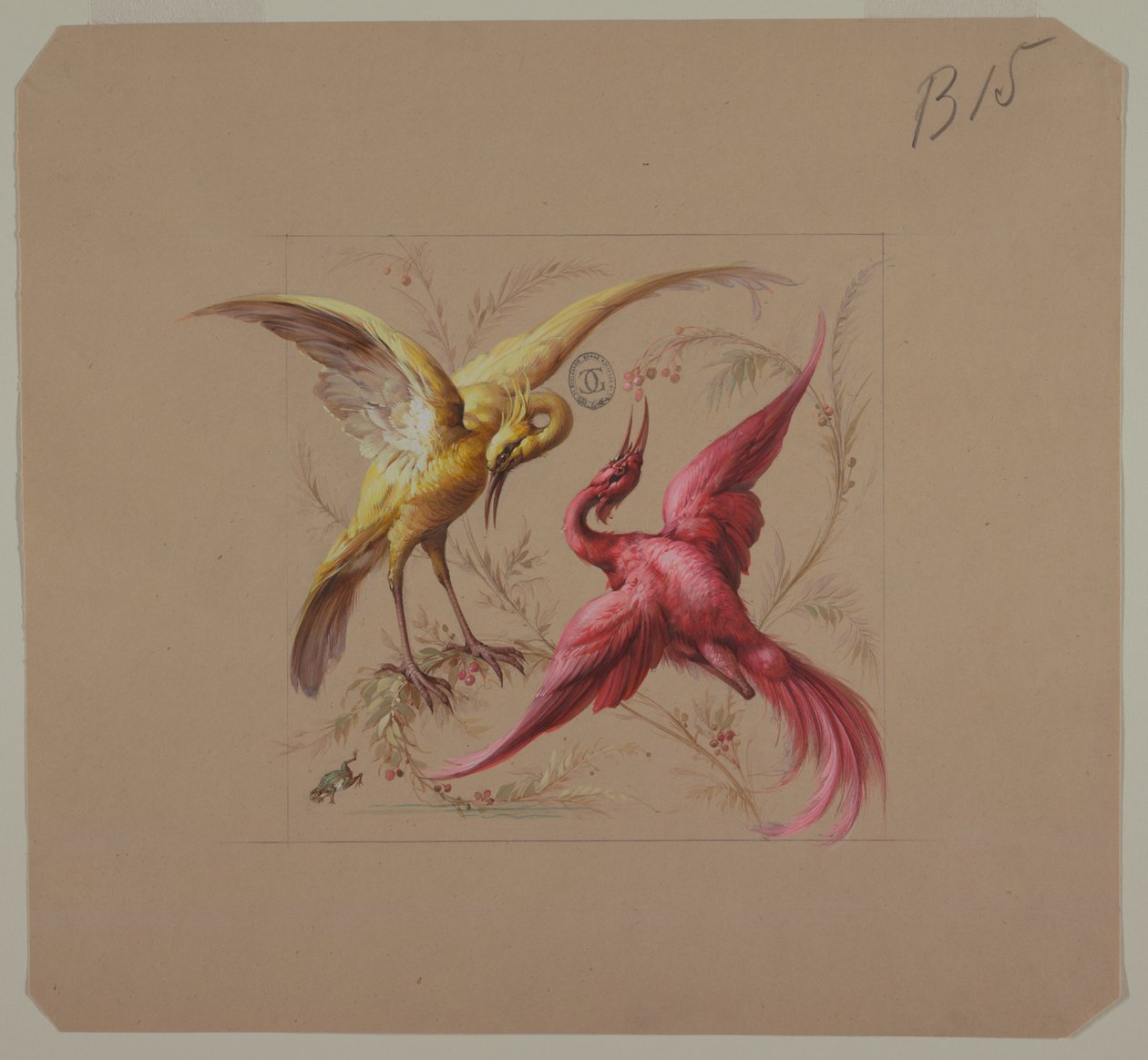 Design for Wallpaper and Textiles: Flowers and Birds by Unknown artist