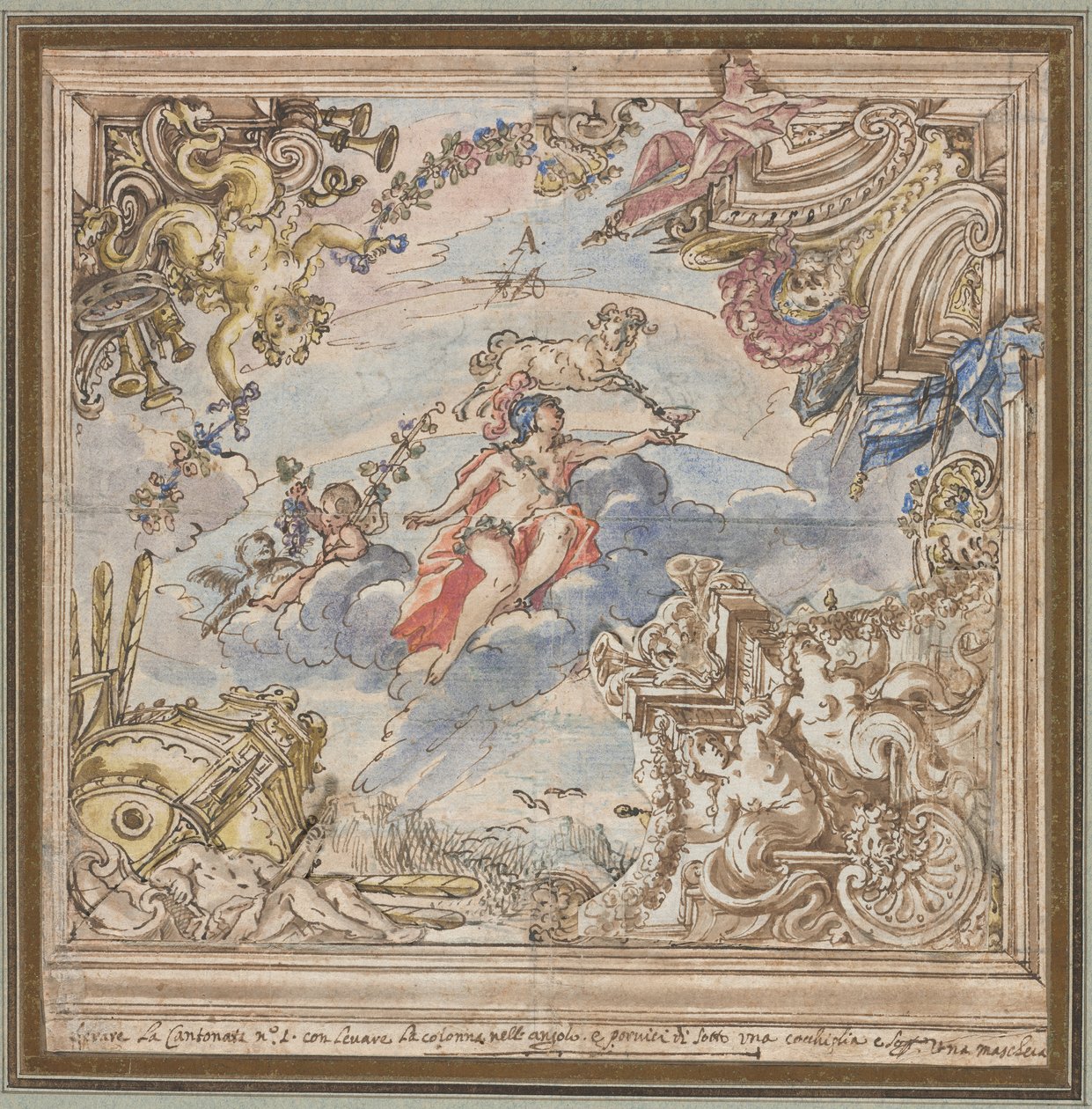 Design for a Ceiling: Mars and Aries by Unknown artist
