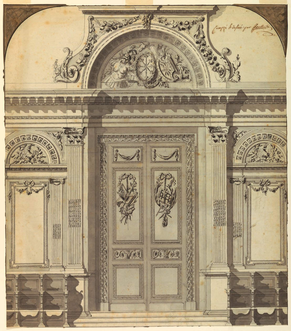 Design for a Church Wall Entrance by Unknown artist