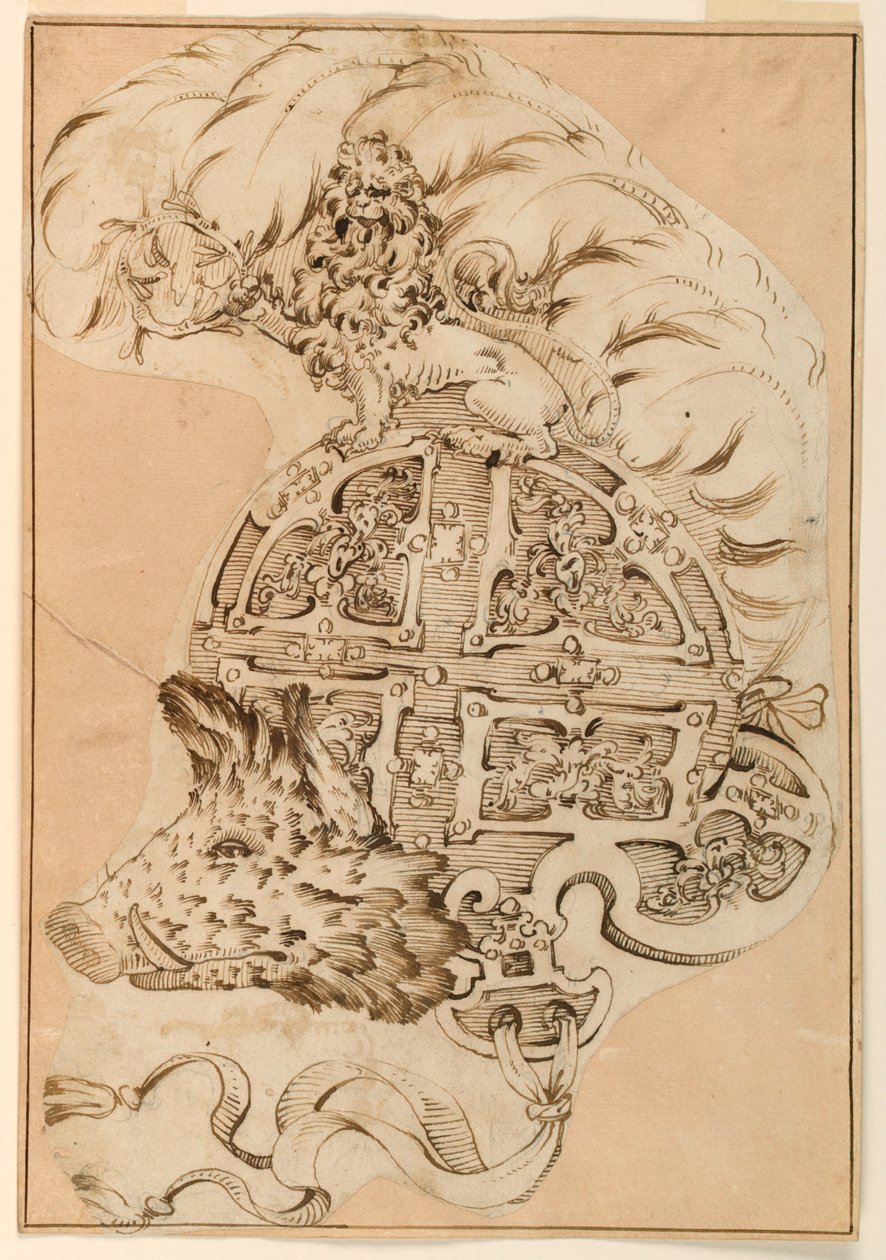 Design for a Decorative Burgonet by Unknown artist