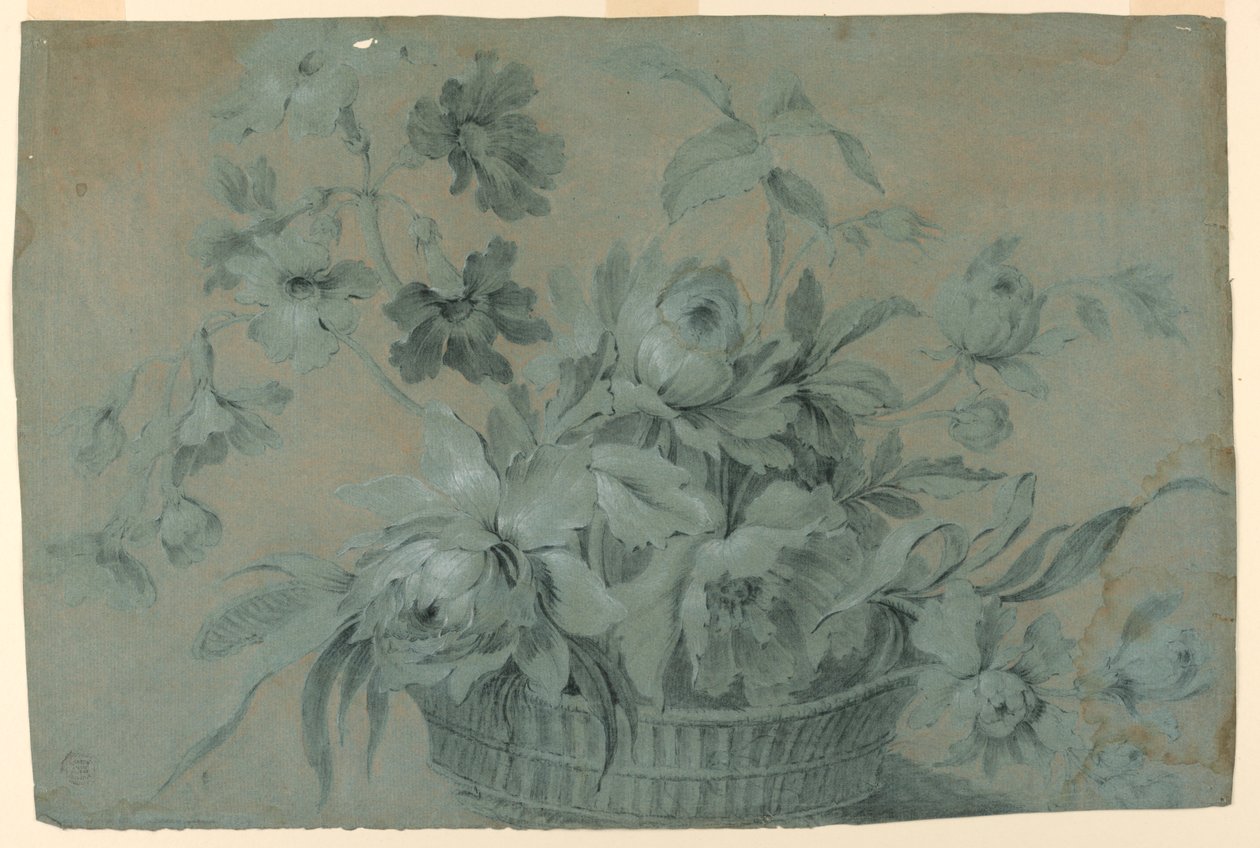 Design for a Flower Basket Motif by Unknown artist