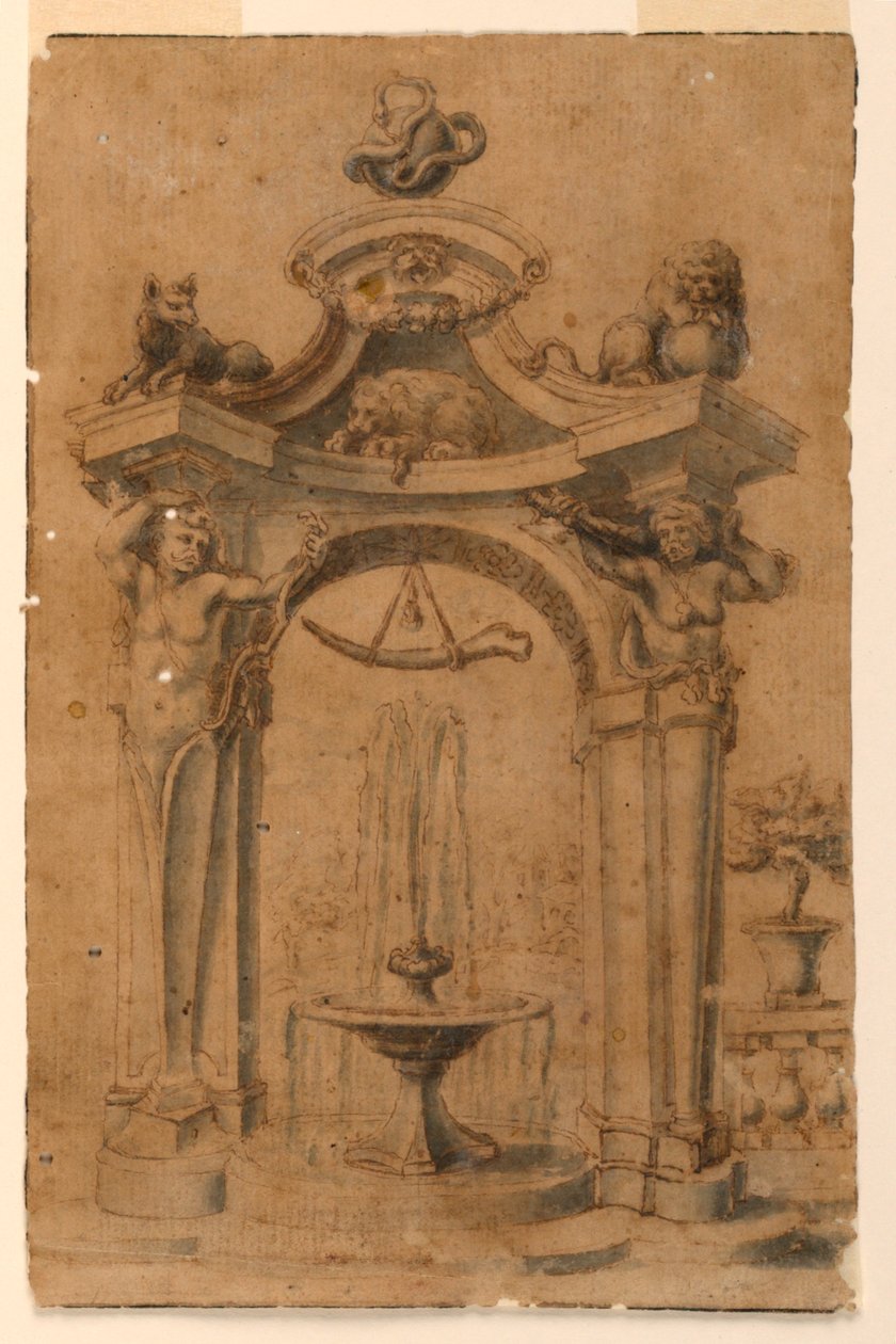 Design for a Garden Fountain by Unknown artist
