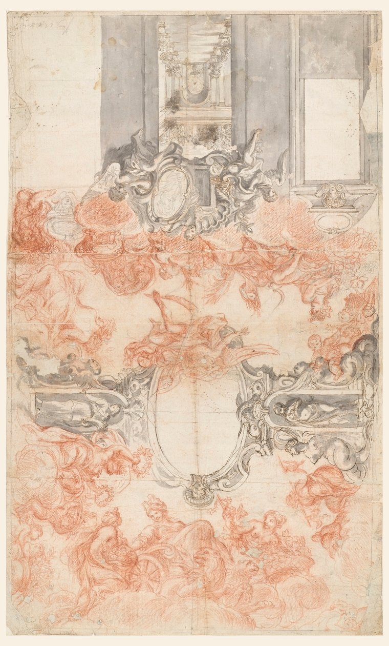 Design for a Painted Ceiling and the Decoration of a Short Wall Illustrating the Seasons by Unknown artist