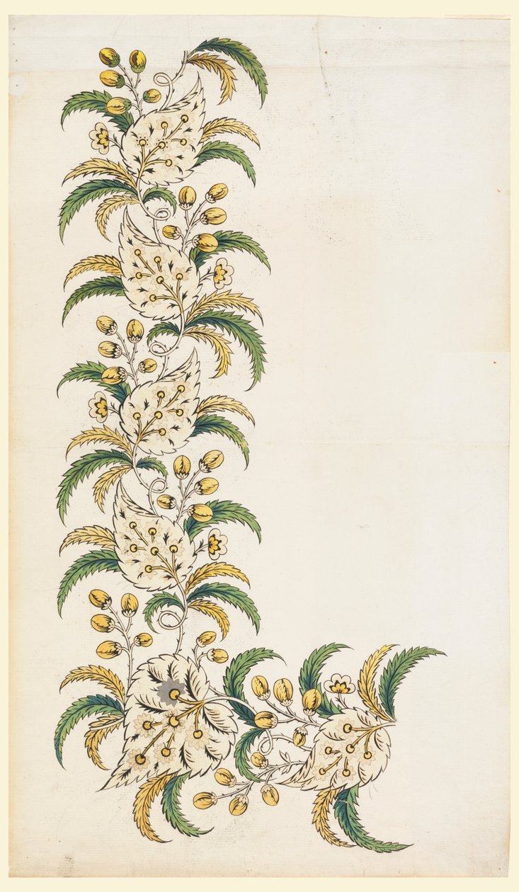Design for a Printed Vertical Border by Unknown artist