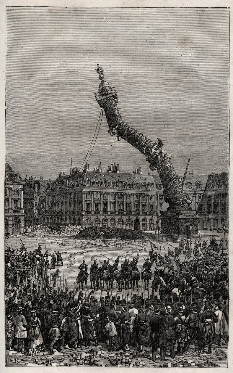 Destruction of the Vendome Column during the Commune by Unknown artist