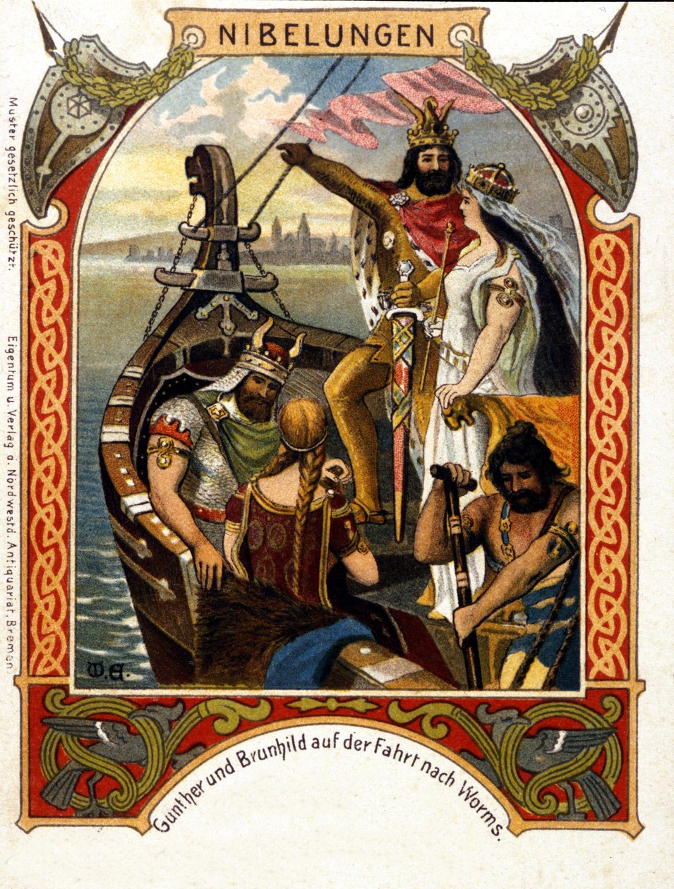 Die Nibelungen, opera composed by Heinrich Dorn in 1854, German conductor and composer. Chromolithograph of the 19th century by Unknown artist