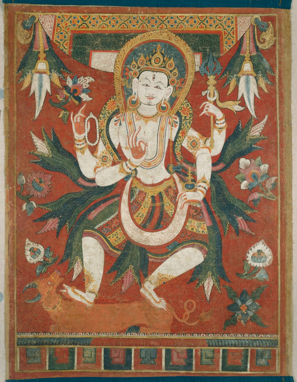Double-Sided Painted Banner with God Shiva by Unknown artist