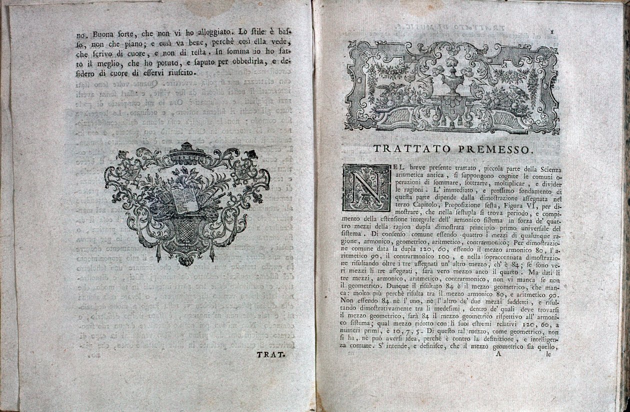 Double page from a music treaty by Giuseppe Tartini by Unknown artist