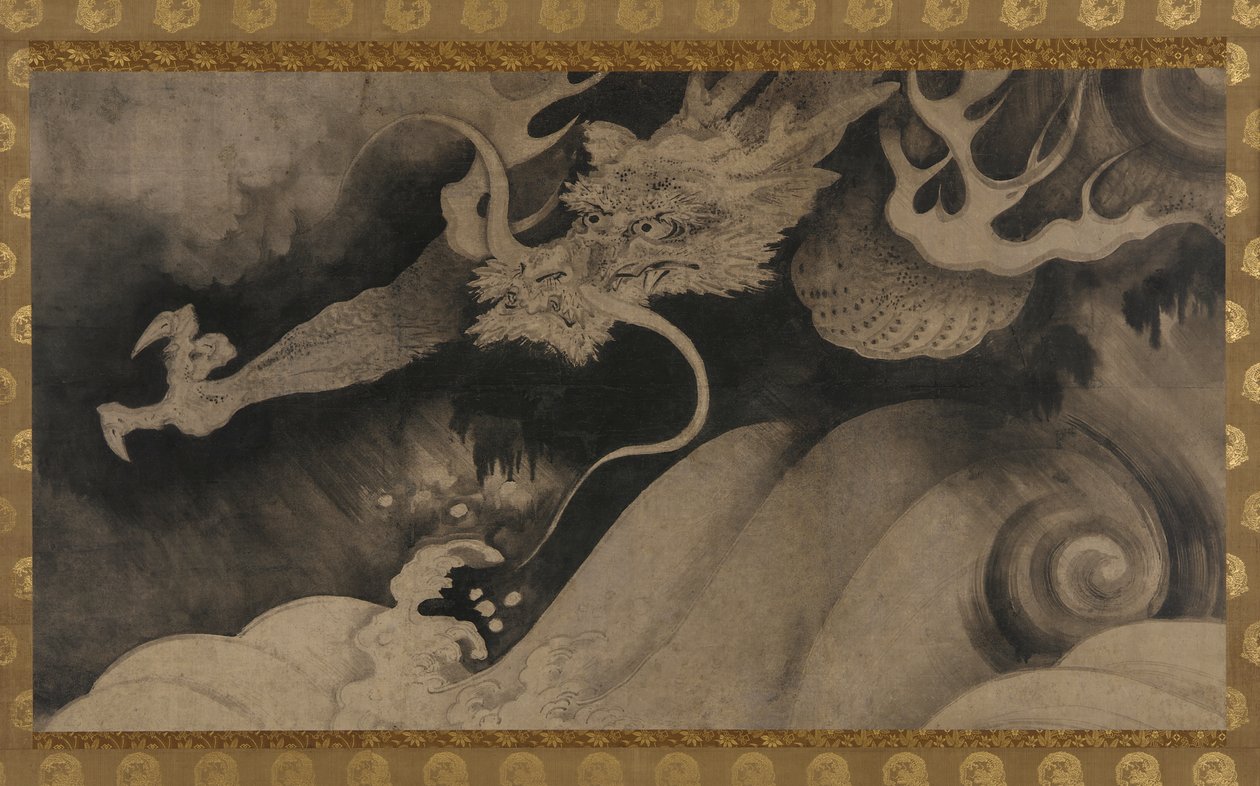Dragon, Waves and Clouds by Unknown artist
