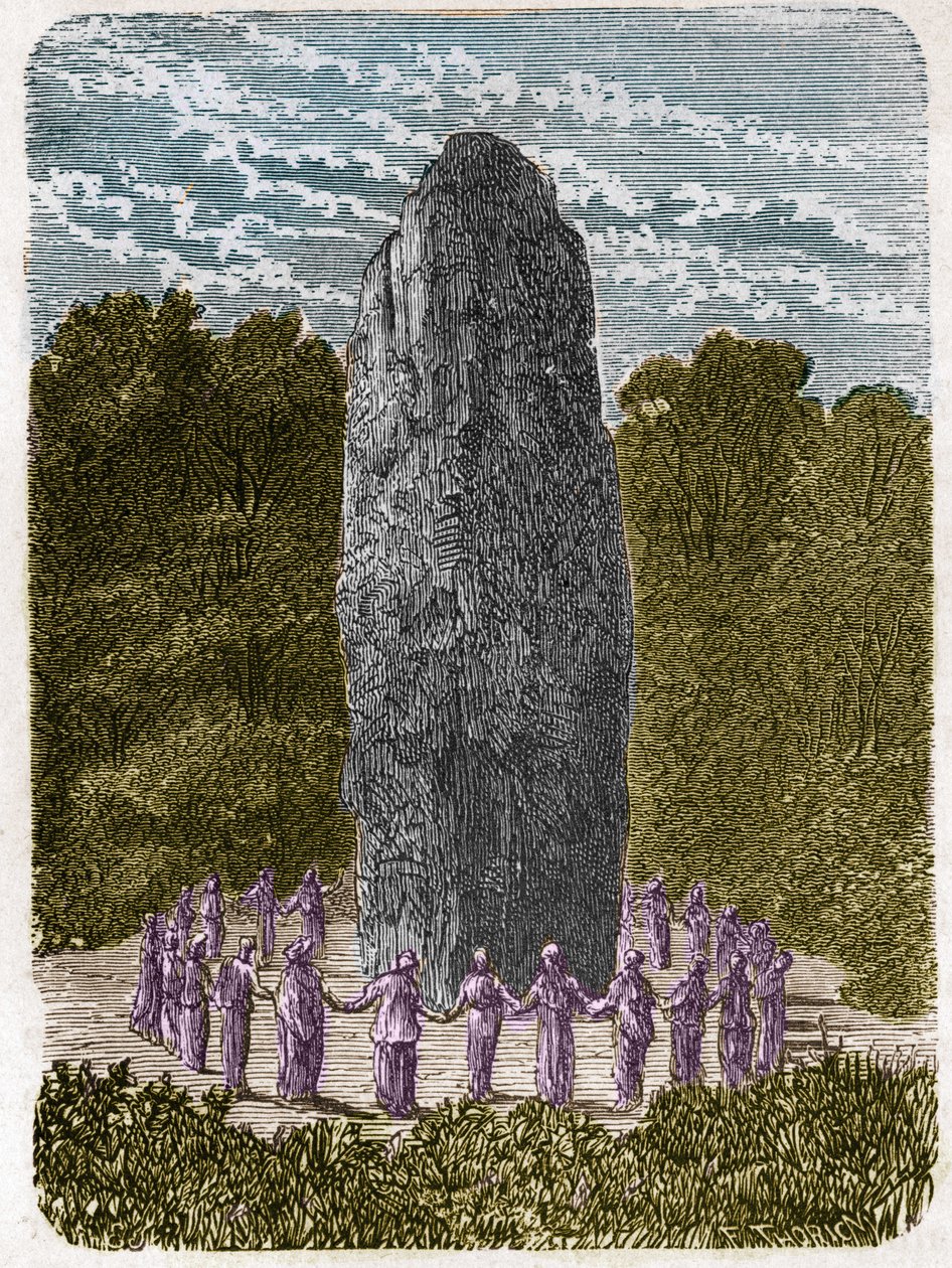 Druidess Dancing Around a Menhir by Unknown artist