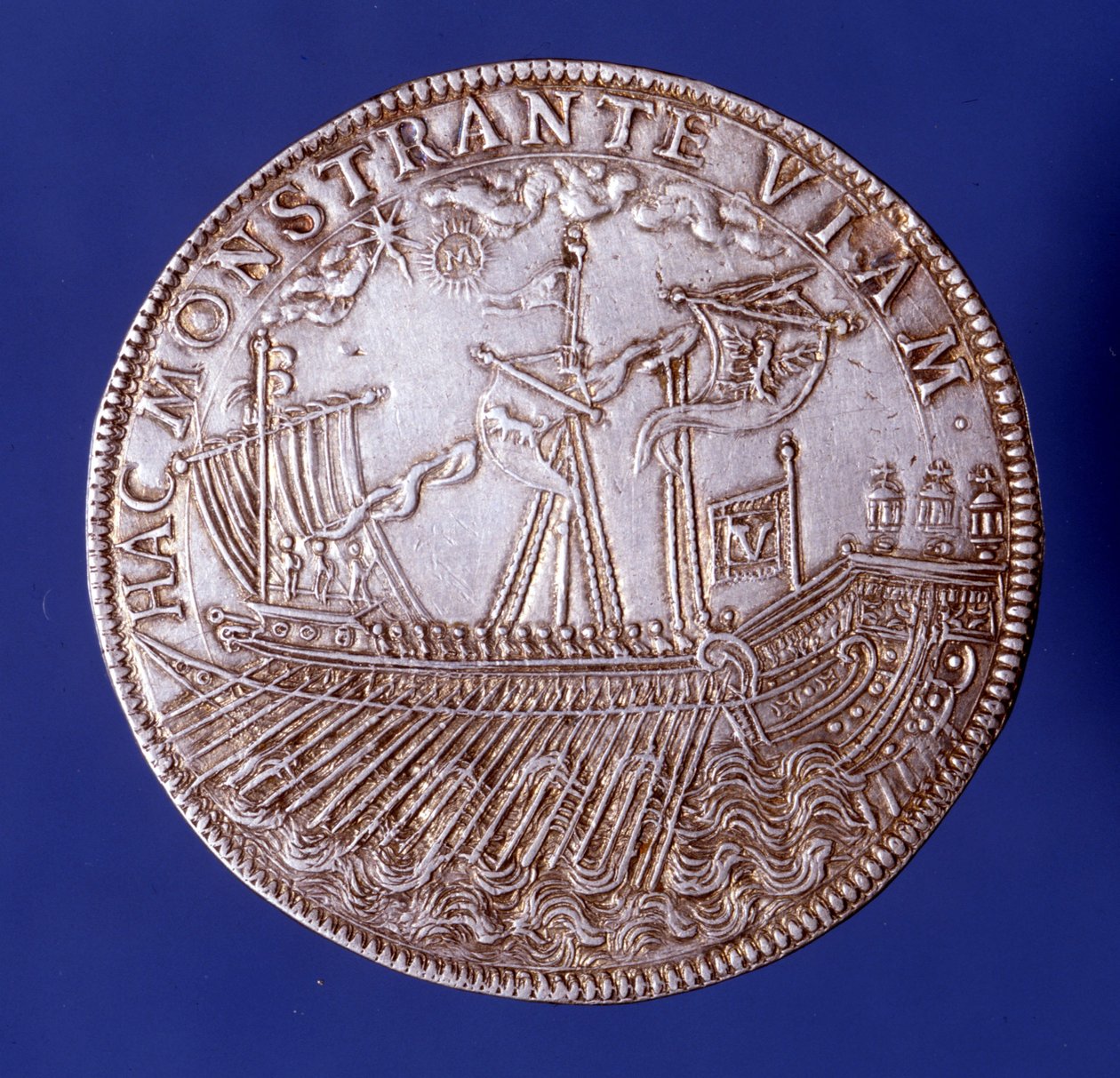 Ducat of Vincenzo Gonzaga (Vincent Gonzague) (1562 - 1612), Duke of Mantua representing a galley. by Unknown artist